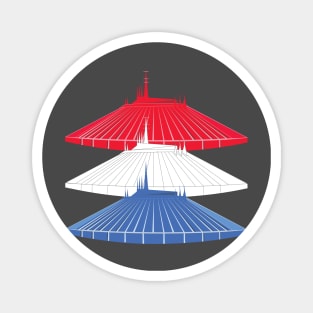 Red White and Blue Space Mountain - Fourth of July Magnet